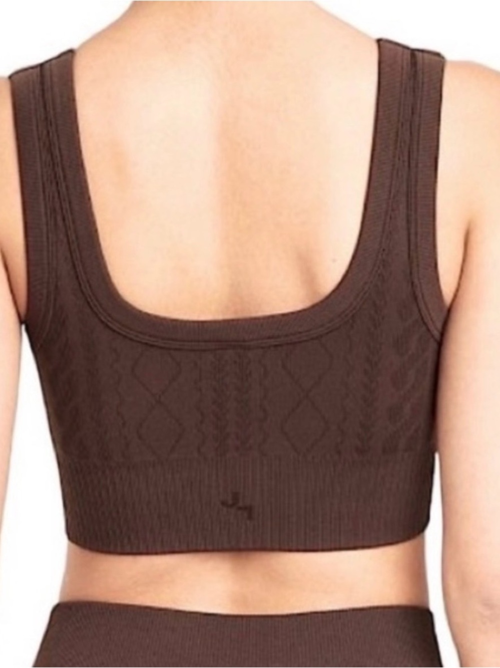 JoyLab Brown Ribbed Square-Neck Crop Tank - Picture 2 of 4